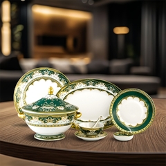 Bộ đồ ăn 85 sản phẩm - Hoàng Cung - Sen Ngọc Bích