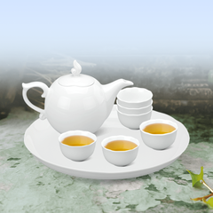 Bộ trà 0.3L Mẫu Đơn - Trắng