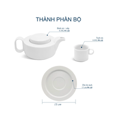 Bộ trà 0.38 L - Gastroline - Trắng