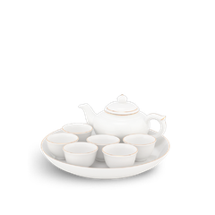 Bộ trà 0.35 L - Jasmine -Viền Chỉ Vàng