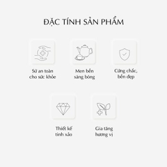 Bộ trà 0.35 L - Jasmine -Viền Chỉ Vàng