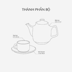 Bộ trà 0.65 L - Hoàng Cung - Sen Ngọc