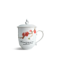 Ca trà 0.30 L + nắp (hoa) MAU DON Đào & LC3