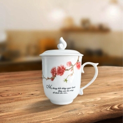 Ca trà 0.30 L + nắp (hoa) MAU DON Đào & LC3