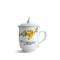 Ca trà 0.30 L + nắp (hoa) MAU DON Mai & LC1