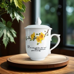 Ca trà 0.30 L + nắp (hoa) MAU DON Mai & LC1