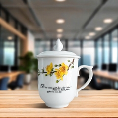 Ca trà 0.30 L + nắp (hoa) MAU DON Mai & LC1