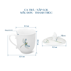 Ca trà 0.30 L + nắp - Mẫu Đơn - Thanh Trúc