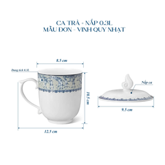 Ca Trà 0.30L + Nắp Mẫu Đơn Vinh Quy Nhạt