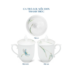 Ca trà 0.30 L + nắp - Mẫu Đơn IFP - Thanh Trúc