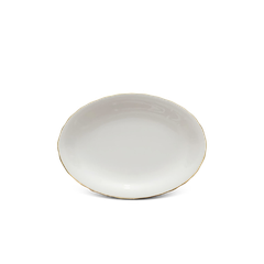 Dĩa Oval 32cm - Mẫu Đơn IFP - Chỉ Vàng