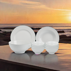Bộ đồ ăn 09 sản phẩm - Jasmine - Chỉ Xanh Lá