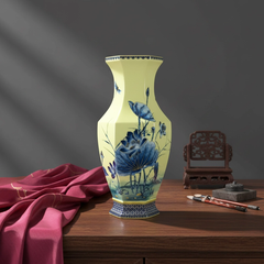 Bình hoa Lộc Phát 40 cm - Bình Hoa - Sen vàng nền vàng