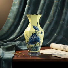 Bình hoa Lộc Phát 40 cm - Bình Hoa - Sen vàng nền vàng