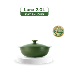 Nồi dưỡng sinh Luna (Nồi cạn) 2.0 L + nắp (CK) - Màu Xanh Rêu 2