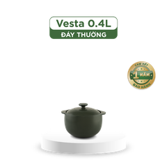 Nồi dưỡng sinh Vesta (Nồi tròn cao) 0.4 L + nắp (CK) - Xanh Rêu
