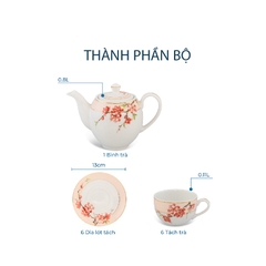 Bộ trà 0.8 L - Camellia - Hoa Đào