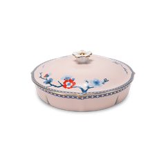 Khay mứt 5 ngăn - Hoa Đào Thịnh Vượng (Viền vàng)