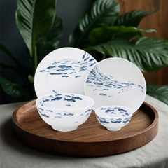 Bộ đồ ăn 10 sản phẩm - Jasmine - Cá Cơm Sương Mờ L1