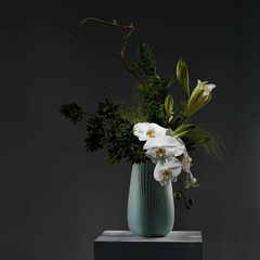 Bình hoa Zen 30 cm (KN-K1) - Bình hoa - Men Ngọc Sương Mờ (vàng)