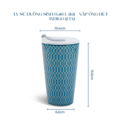 Ly sứ dưỡng sinh 0.48 L (K1) + nắp Dưỡng sinh Indigo (LTA)