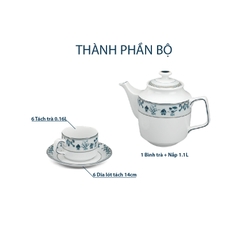 Bộ Trà Minh Long 1.1 L - Jasmine - Tứ Quý