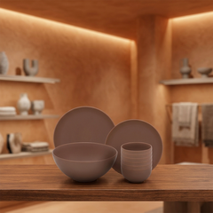 Bộ đồ ăn 09 sản phẩm - Timeless - Màu Nâu