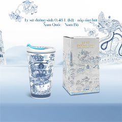 Ly sứ dưỡng sinh 0.48 L (K1) + nắp ống hút - Dưỡng Sinh - Nam Quốc - Nam Bộ