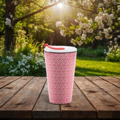 Ly sứ dưỡng sinh 0.48 L (K1) + nắp ống hút - Red Karakusa (LTF)