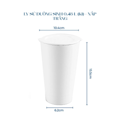Ly sứ dưỡng sinh 0.48L (K1) + nắp Dưỡng Sinh Trắng
