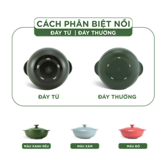 Nồi dưỡng sinh Luna 0.35L + nắp - Healthycook - Xanh Rêu