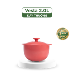 Nồi dưỡng sinh Vesta 1.2 L - 2.0 L - 3.0 L + nắp (CK) - Healthy Cook - Màu Đỏ 2