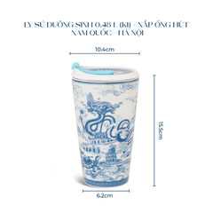 Ly sứ dưỡng sinh 0.48 L (K1) + nắp ống hút - Dưỡng Sinh - Nam Quốc - Hà Nội