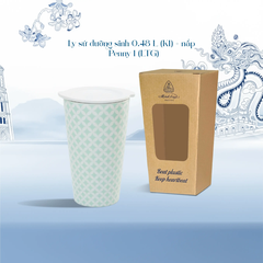Ly sứ dưỡng sinh 0.48 L (K1) + nắp Dưỡng sinh Penny 1 (LTG)