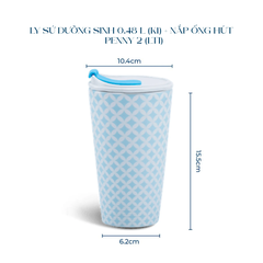 Ly sứ dưỡng sinh 0.48 L (K1) + nắp Dưỡng sinh Penny 2 (LTI)