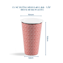 Ly sứ dưỡng sinh 0.48 L (K1) + nắp DUONGSINH Red Karakusa (LTF)