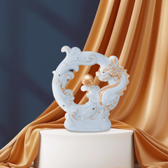 Tượng rồng Khải Đức 23.9 cm - Màu Trắng