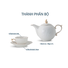 Bộ trà 0.7 L - Sen IFP - Chỉ Vàng