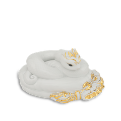 Tượng Rắn Bảo Kim 17 cm - Trắng
