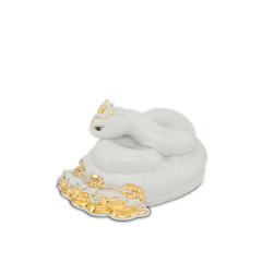 Tượng Rắn Bảo Kim 17 cm - Trắng