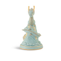 Tượng rồng Long Phù Đại Khánh 23.9 cm - Men Ngọc Sương Mờ