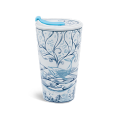 Ly sứ dưỡng sinh 0.48 L (K1) + nắp ống hút - Biển xanh