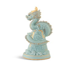 Tượng rồng Long Phù Đại Khánh 23.9 cm - Men Ngọc Sương Mờ