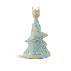 Tượng rồng Long Phù Đại Khánh 23.9 cm - Men Ngọc Sương Mờ