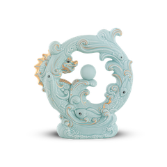 Tượng rồng Khải Đức 23.9 cm - Men Ngọc Sương Mờ
