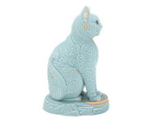 Tượng Mèo Ngũ Phúc 31.1 cm - Men Ngọc Sương Mờ