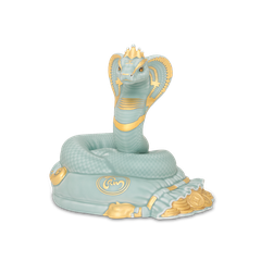 Tượng Rắn Thanh Xà 23cm - Men Ngọc Sương Mờ (vàng) (N)