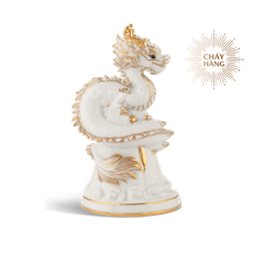 Tượng rồng Long Phù Đại Khánh 13.5 cm - Màu Trắng