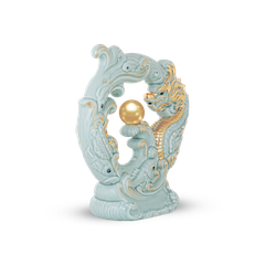 Tượng rồng Khải Đức 23.9 cm - Men Ngọc (bóng)
