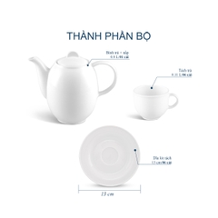 Bộ trà cao 0.8 L - Sago - Trắng